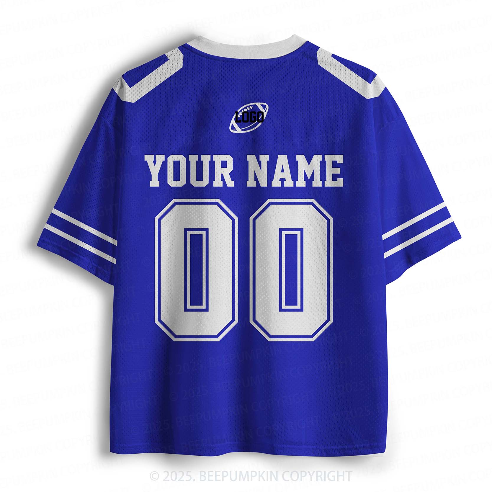 Personalized Team Name & Number Blue Adult Sport Jersey Beepumpkin