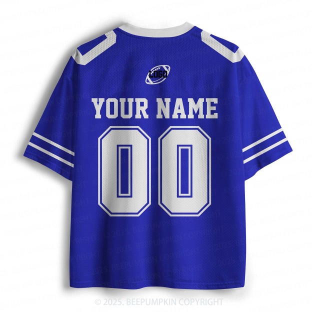 Personalized Team Name & Number Blue Adult Sport Jersey Beepumpkin