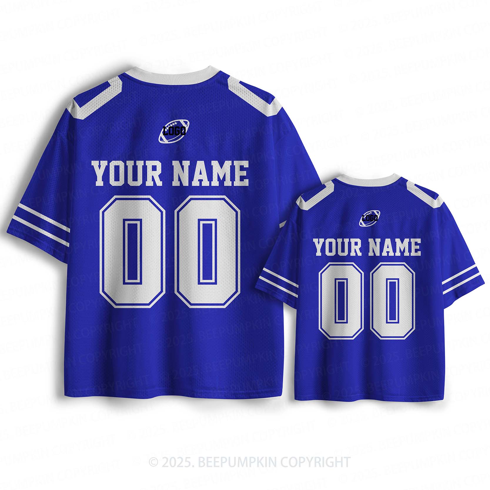 Personalized Team Name & Number Blue Family Matching Sport Jersey Beepumpkin