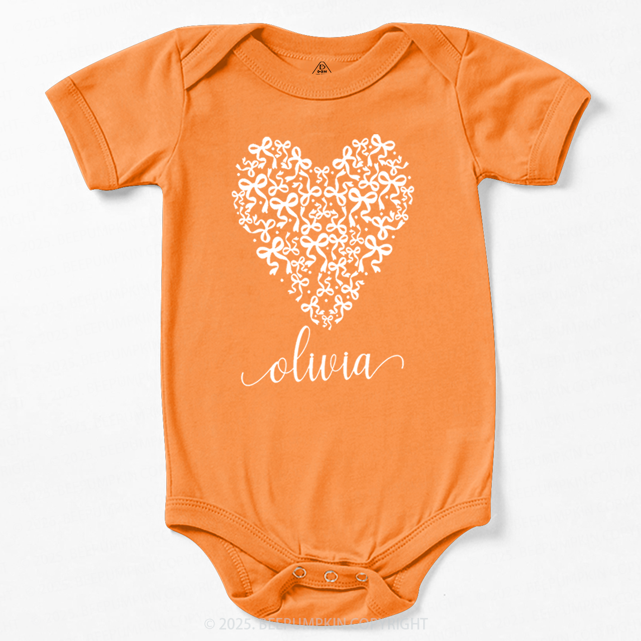 Personalized Name Butterfly Love Heart Bodysuit Beepumpkin