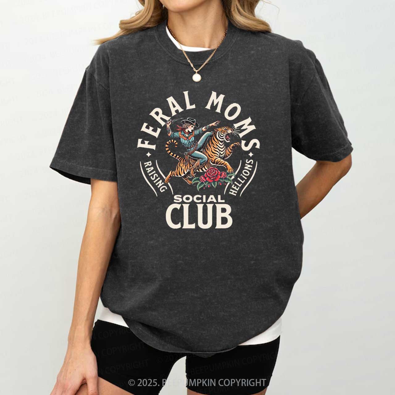 Feral Moms Social Club Washed T-Shirts
