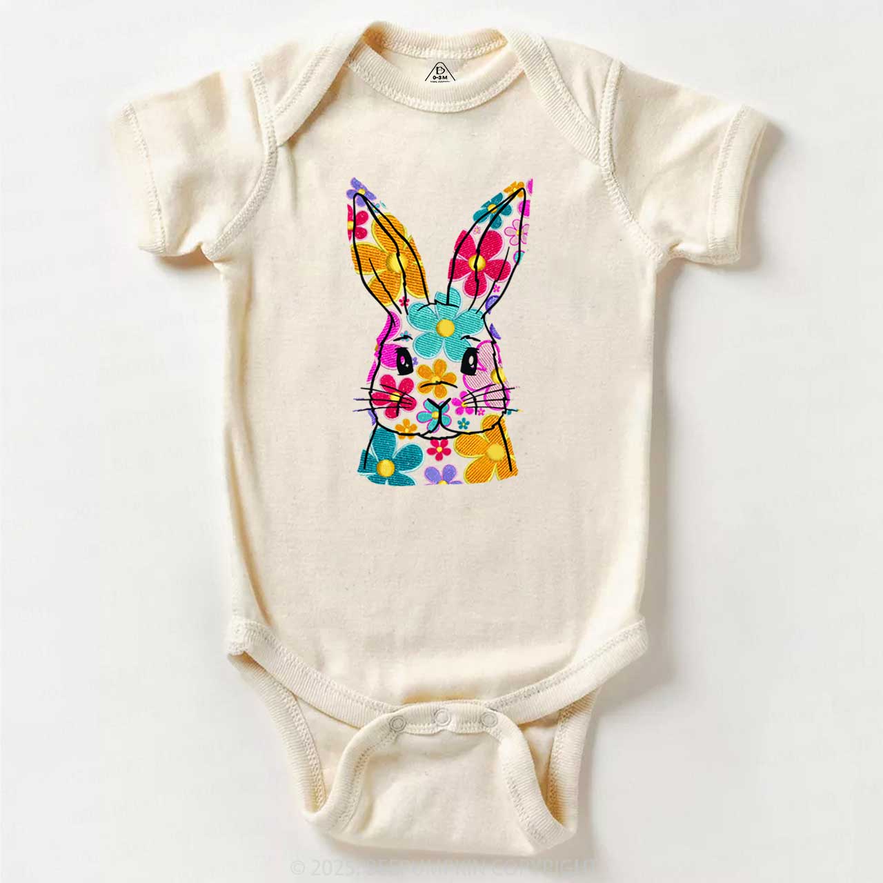 Bright Floral Bunny Easter Bodysuit Beepumpkin