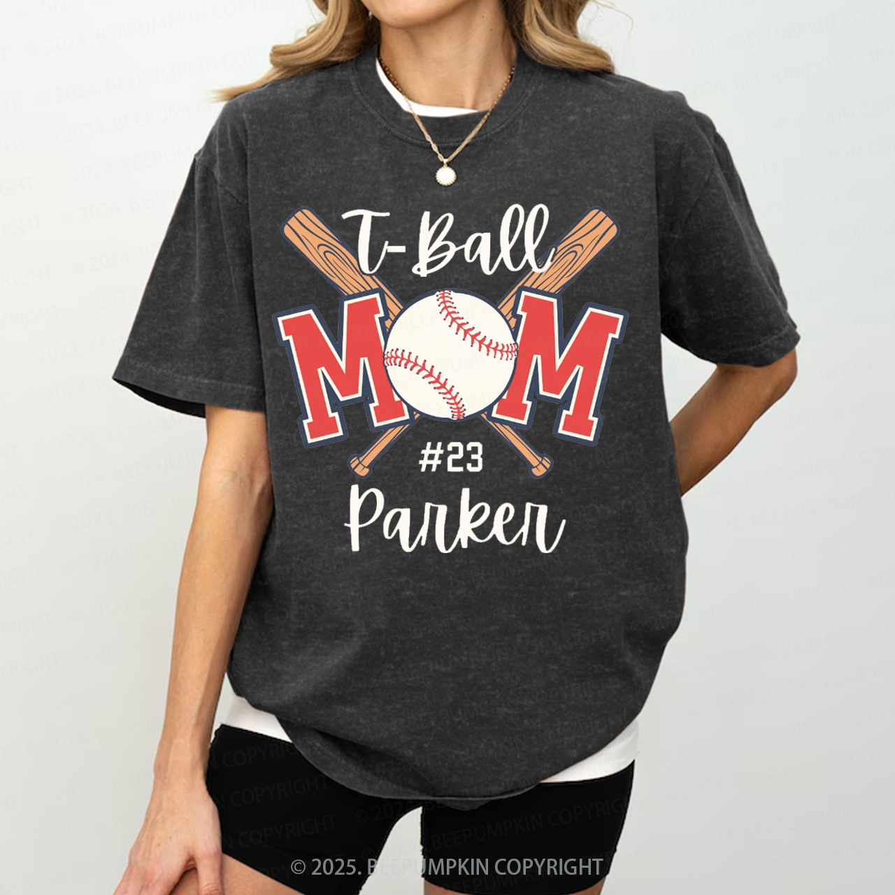 T-Ball Mom Washed T-Shirts