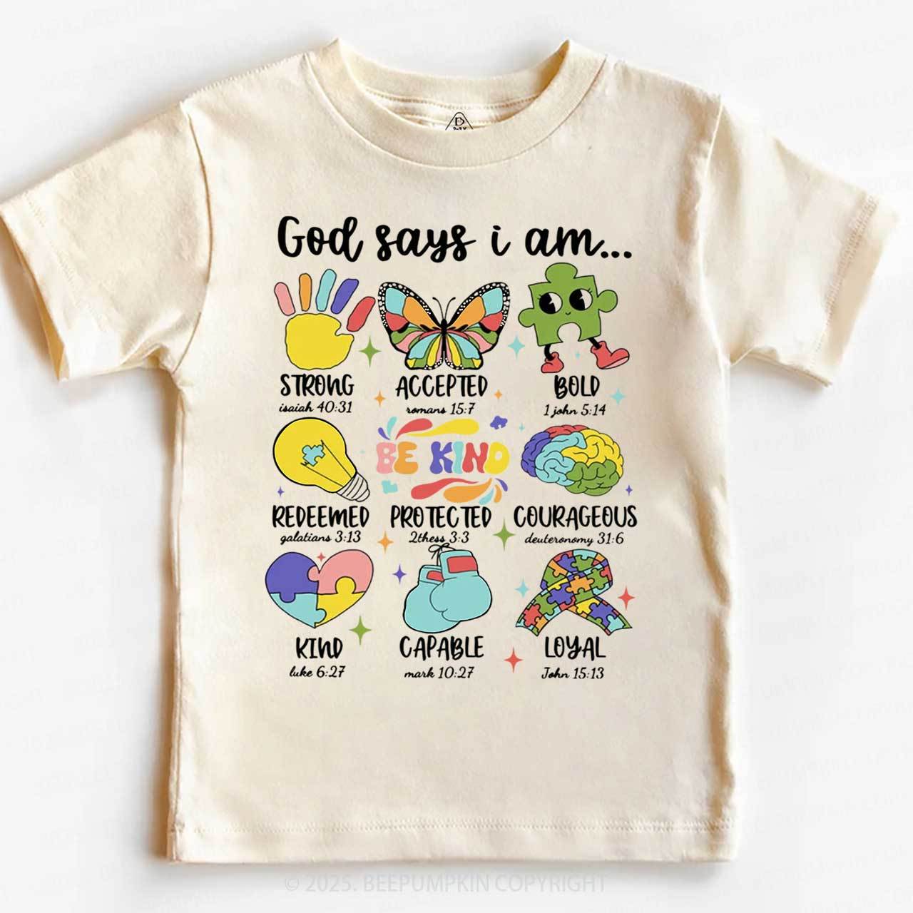 God Says I Am Toddler&Kid's Tees Beepumpkin