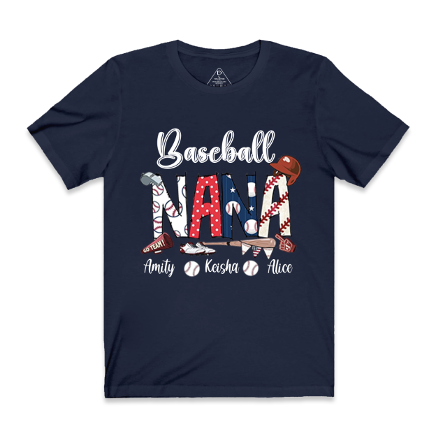 Personalized Kid‘s Names Baseball Grandma T-Shirts