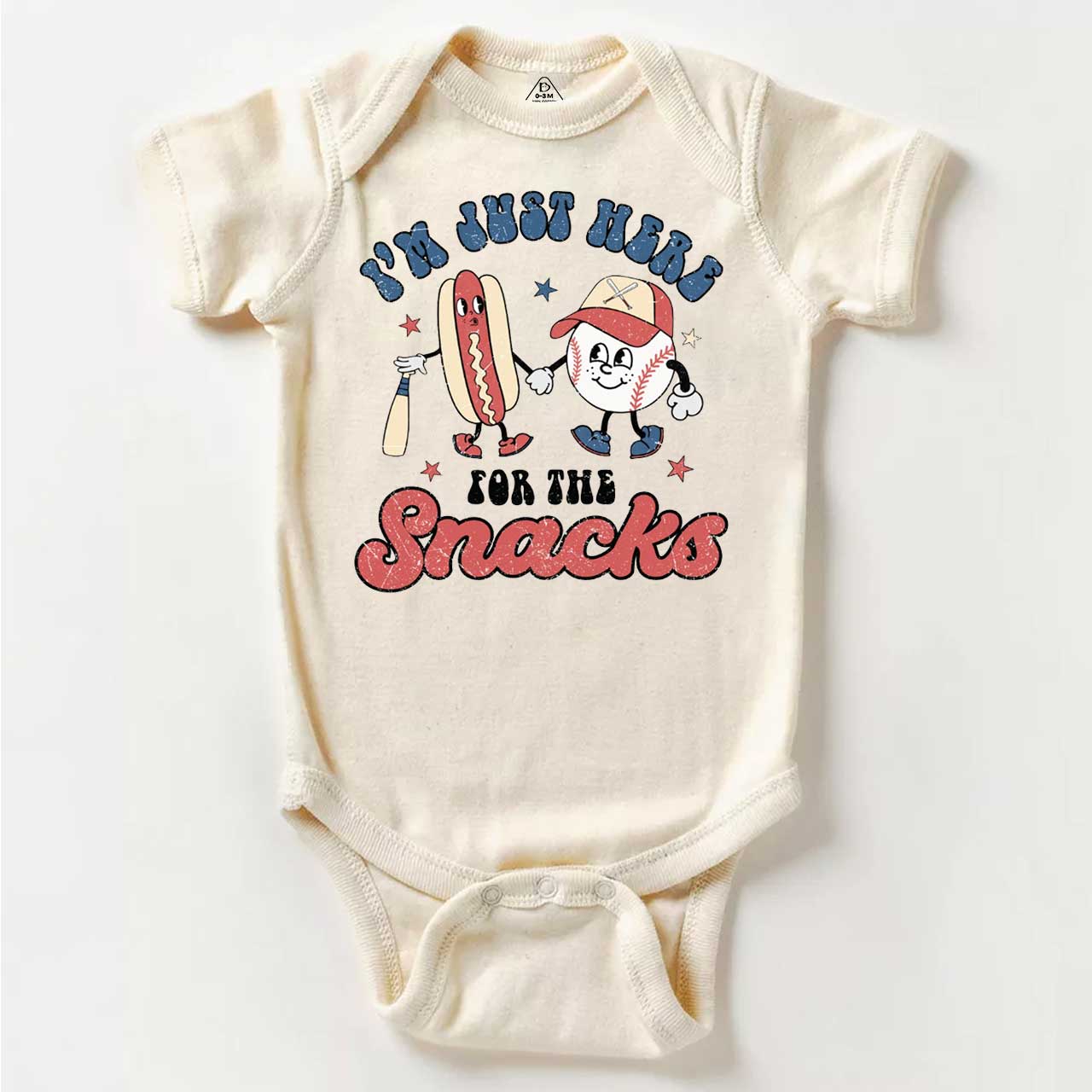 I'm Just Here For The Snacks Baseball Bodysuit Beepumpkin