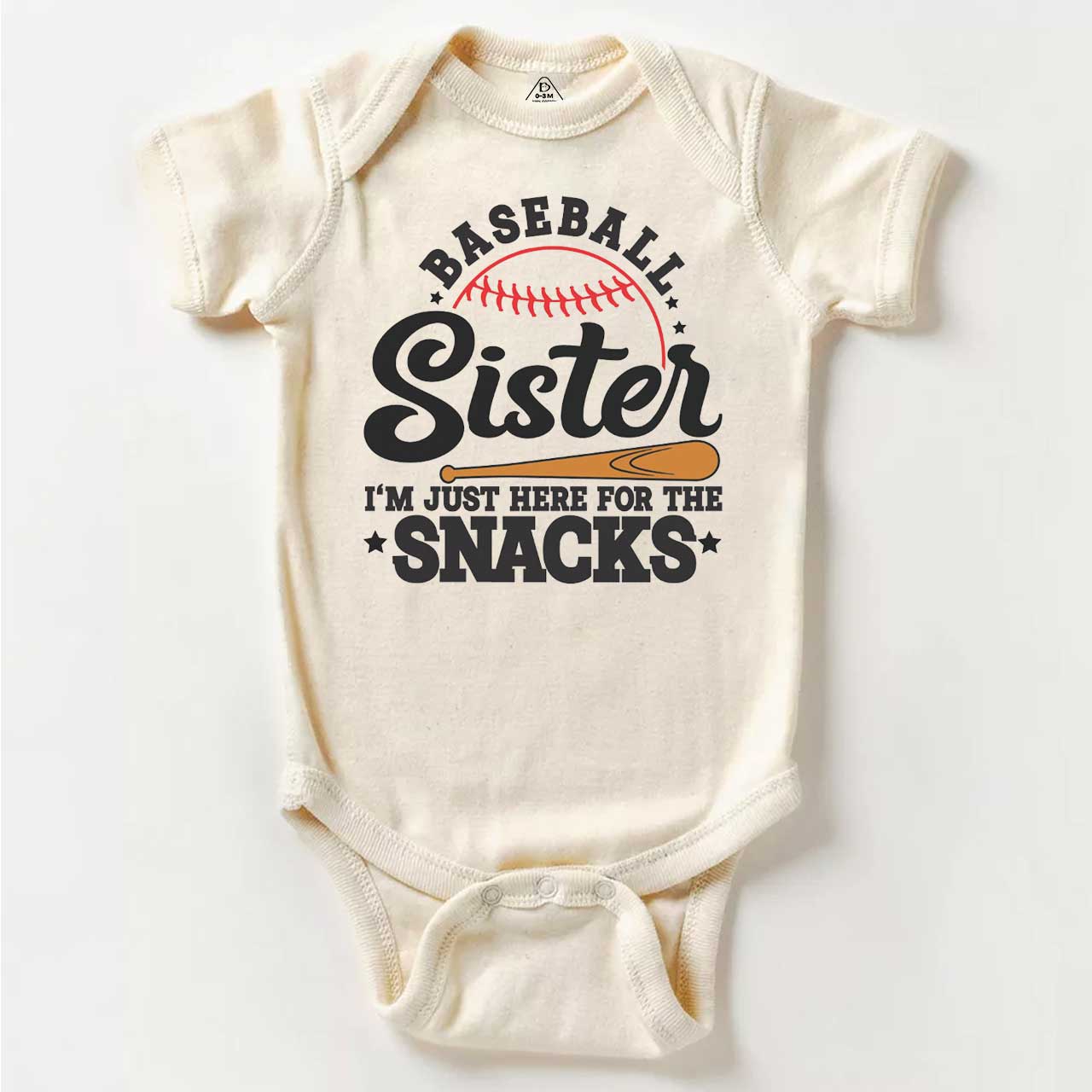 Baseball Sister I'm Just Here For The Snacks Bodysuit Beepumpkin