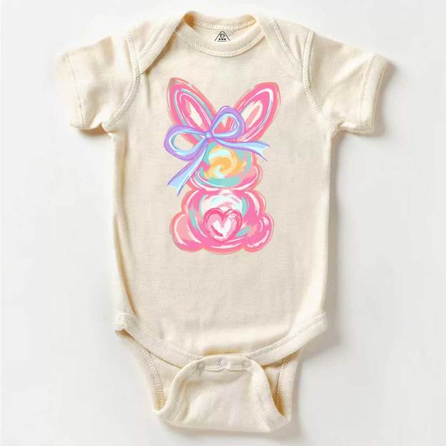 Brushstroke Bunny Easter Bodysuit Beepumpkin