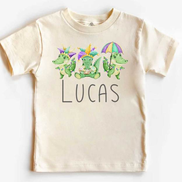 Personalized Mardi Gras Alligators Toddler&Kid's Tees Beepumpkin