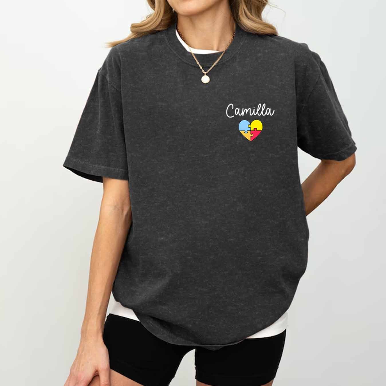 Personalized Autism Washed T-Shirts