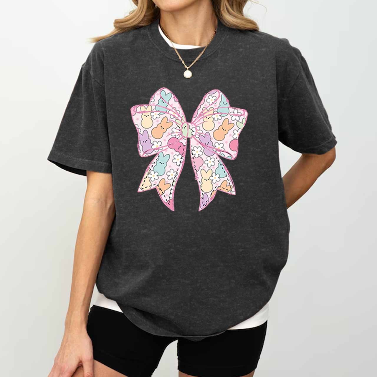 Easter Coquette Bow Mama Washed T-Shirts