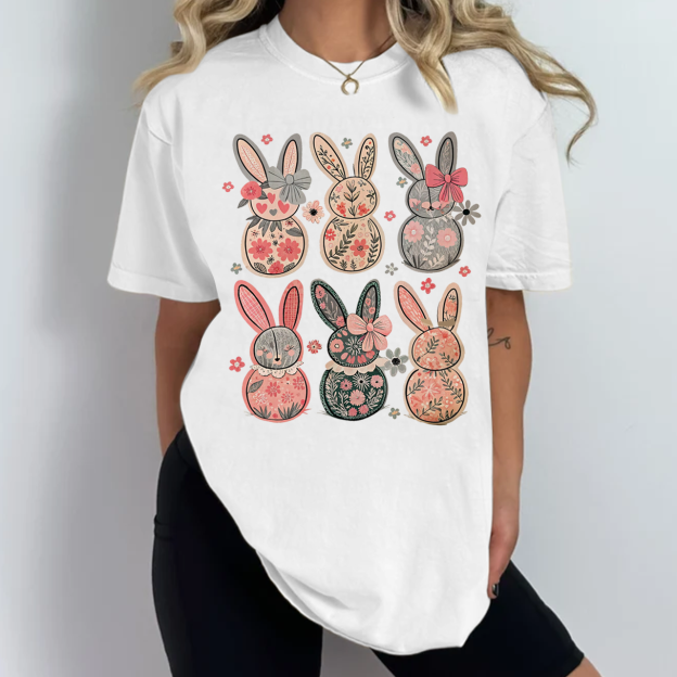 Coquette Easter Bunny Floral Mama T-Shirts