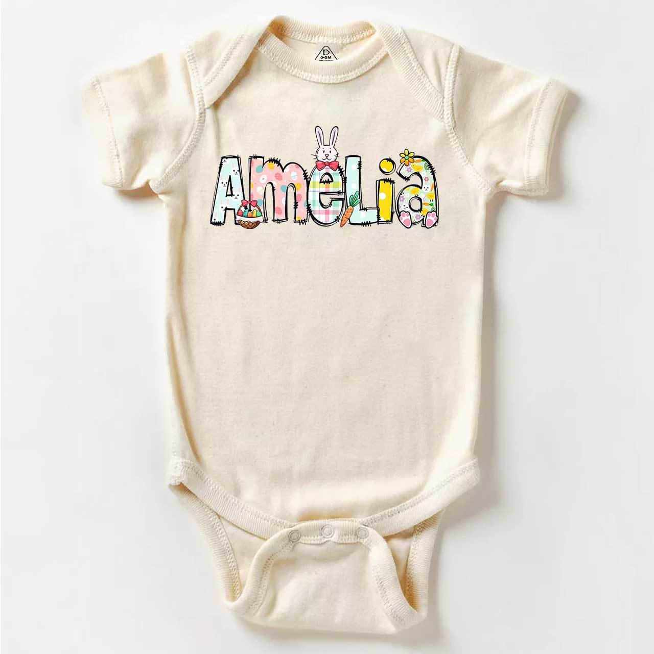 Personalized Easter Alphabet Name Bodysuit Beepumpkin