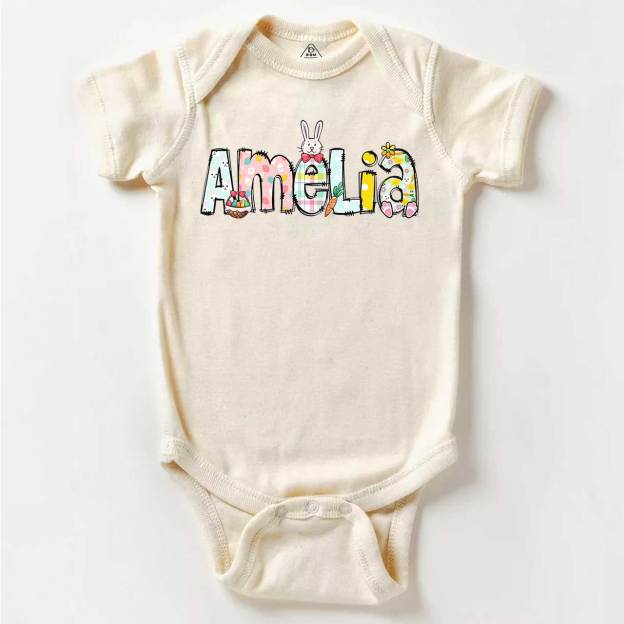 Personalized Easter Alphabet Name Bodysuit Beepumpkin
