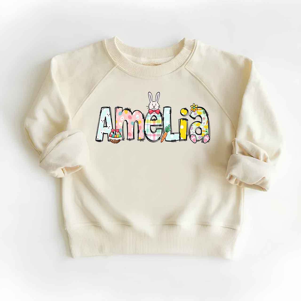 Personalized Easter Alphabet Name Kid's Sweatshirt