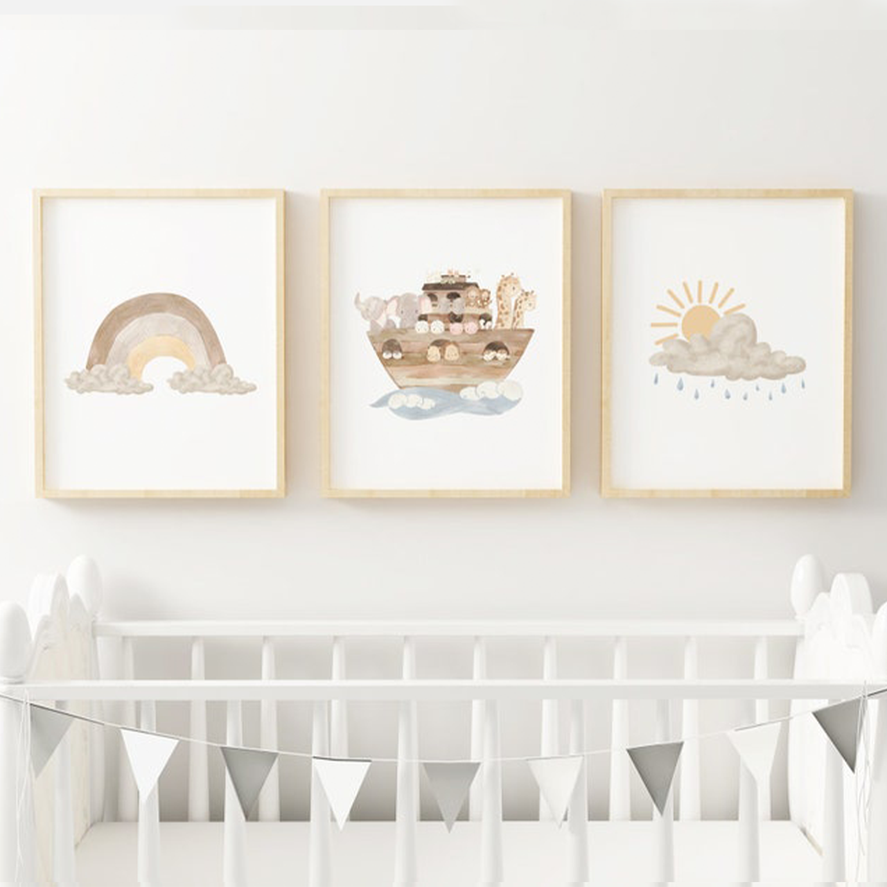 Watercolor Neutral Boho Digital Nursery Art