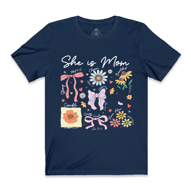 She is Mom Boho Floral T-Shirts