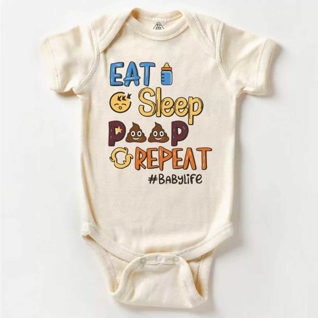 Eat Sleep Poop Repeat Bodysuit Beepumpkin 7