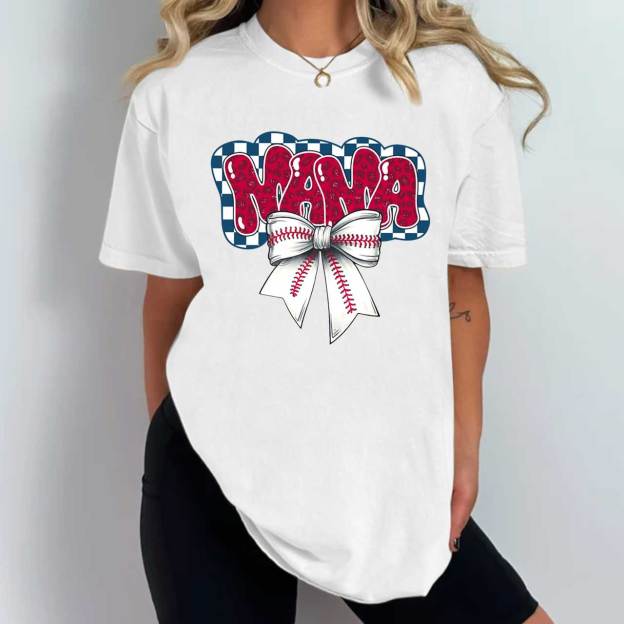 Baseball Bubble Leopard Mama T-Shirts