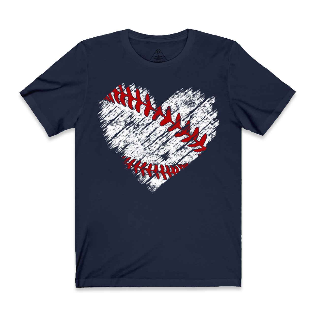 Baseball Distress Heart Mama T-Shirts