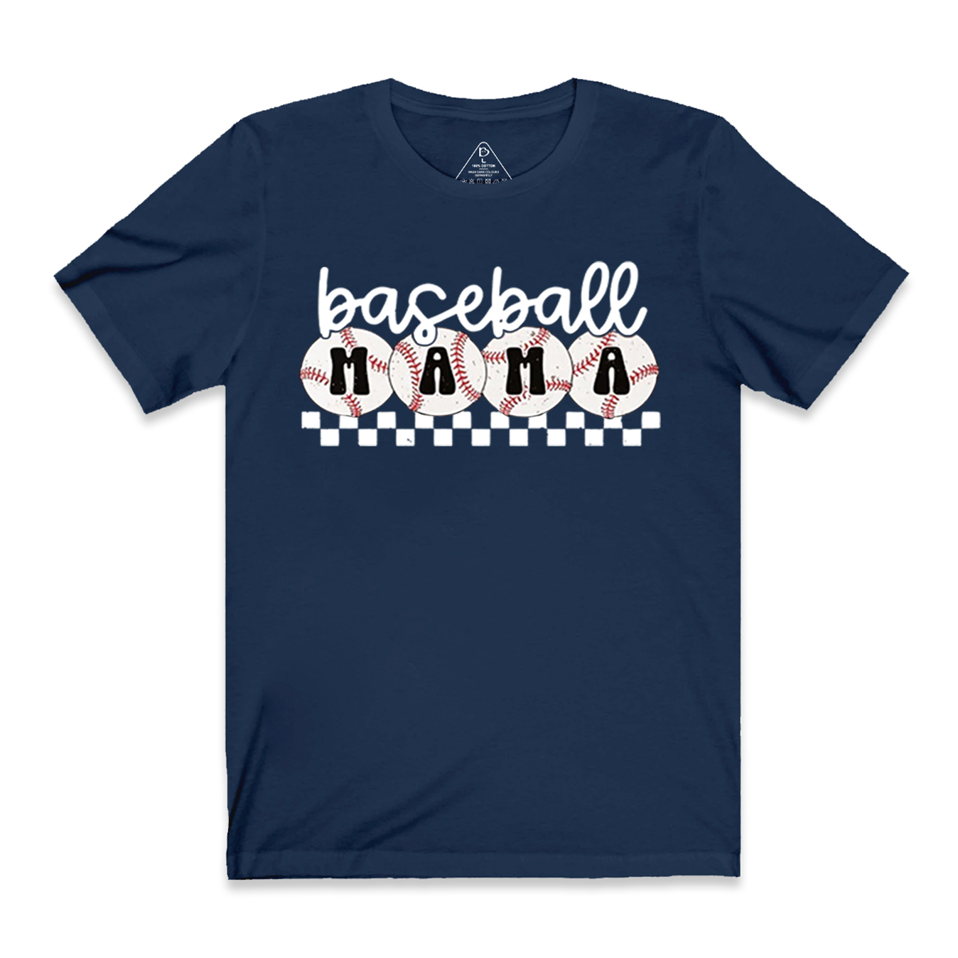 Checkered Baseball Mama T-Shirts