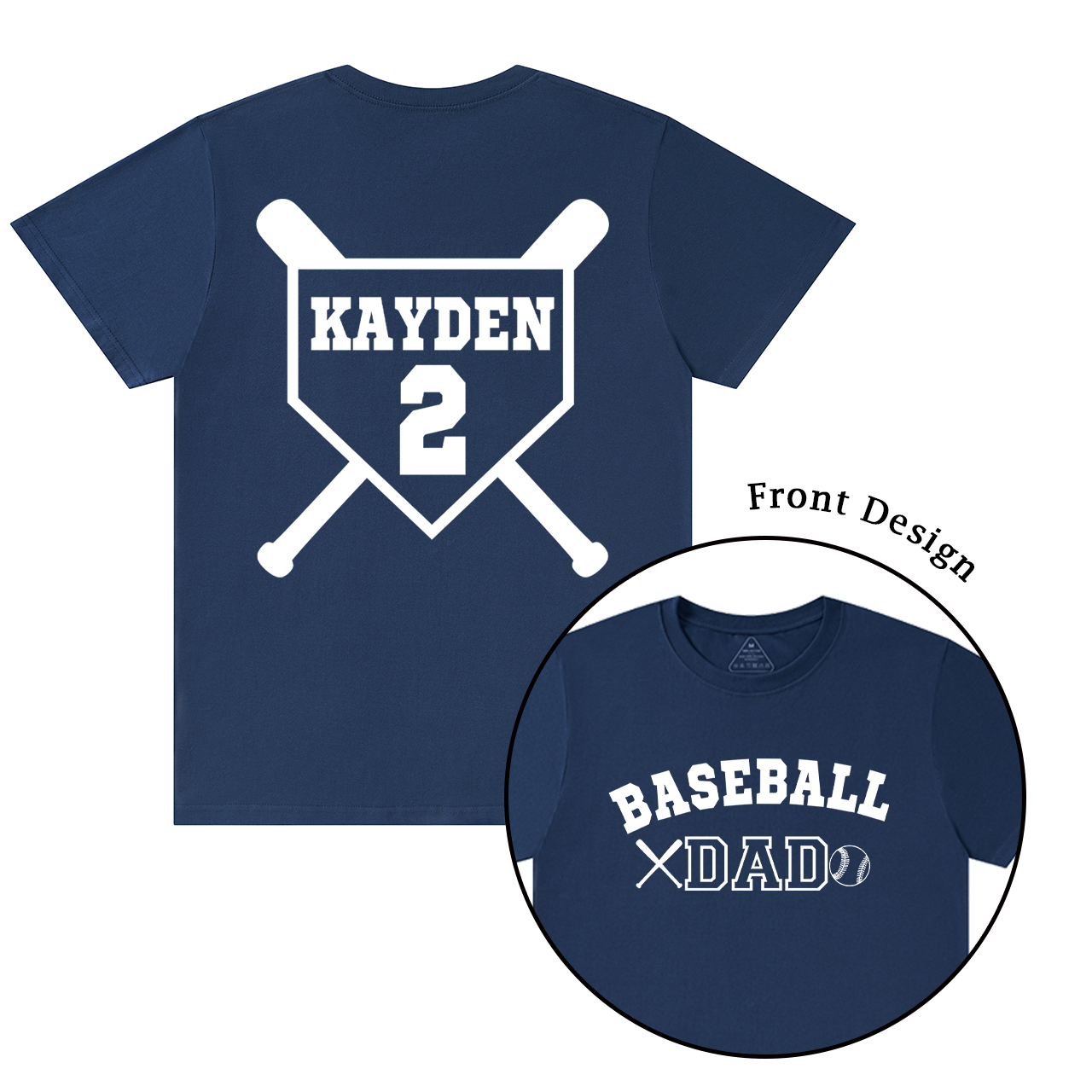 Personalized Baseball Dad Sport T-Shirt