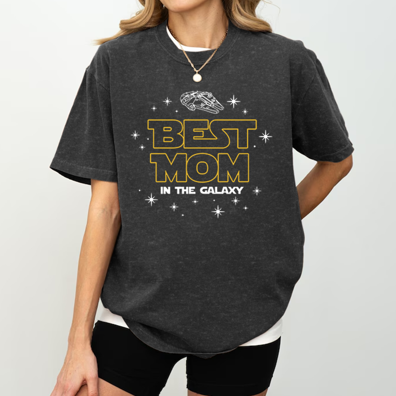 Best Mom In The Galaxy Washed T-Shirts