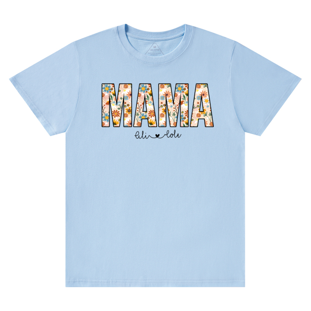 Personalized Mama Floral T-Shirts
