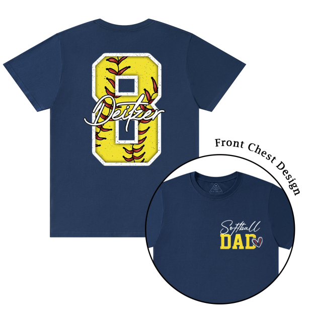 Personalized Softball Dad T-shirt
