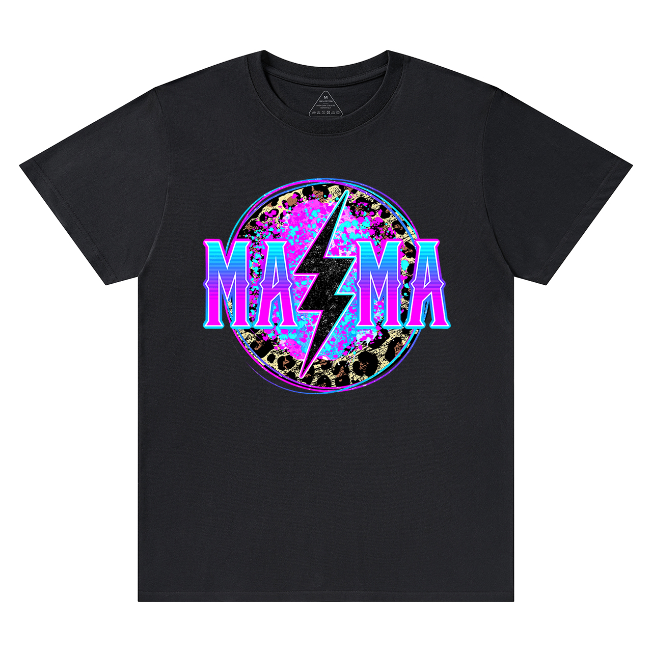 Mama Lightning Bolt Retro Leopard T-Shirt