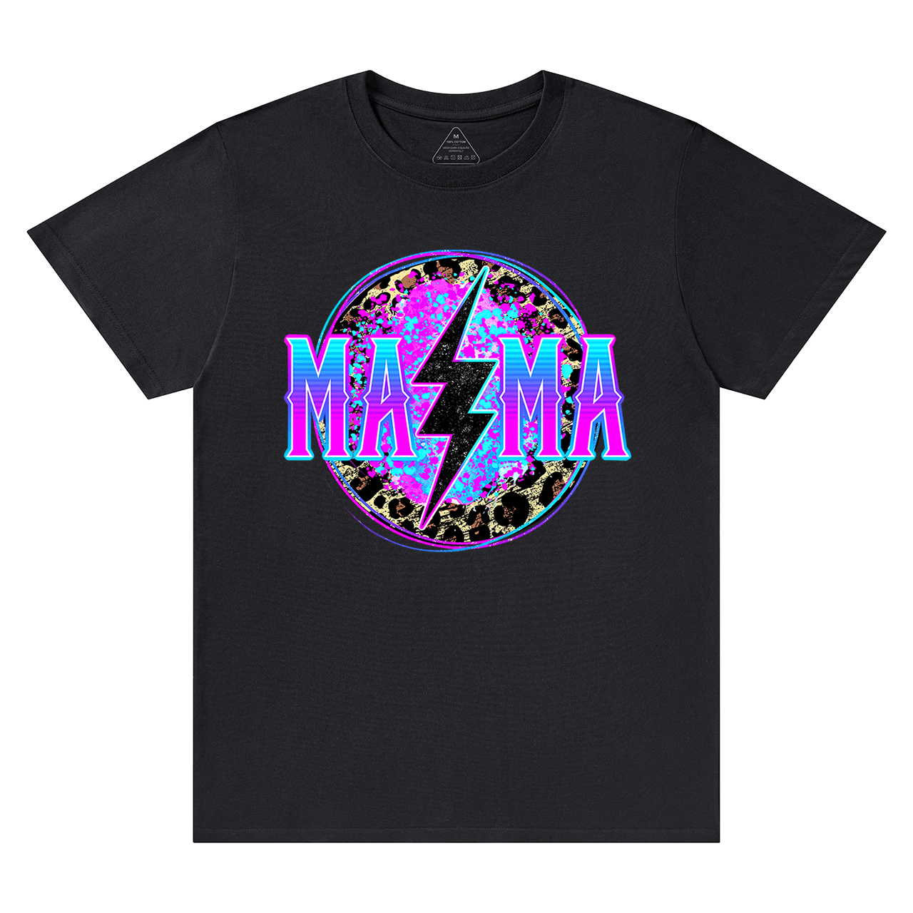 Mama Lightning Bolt Retro Leopard T-Shirt