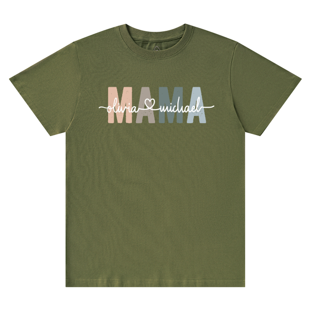 Personalized Mama With Children Names T-Shirts