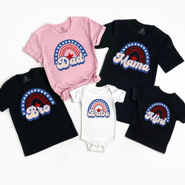 Personalized Mom Dad Baby 4th Of July Independence Day Family Matching Shirts