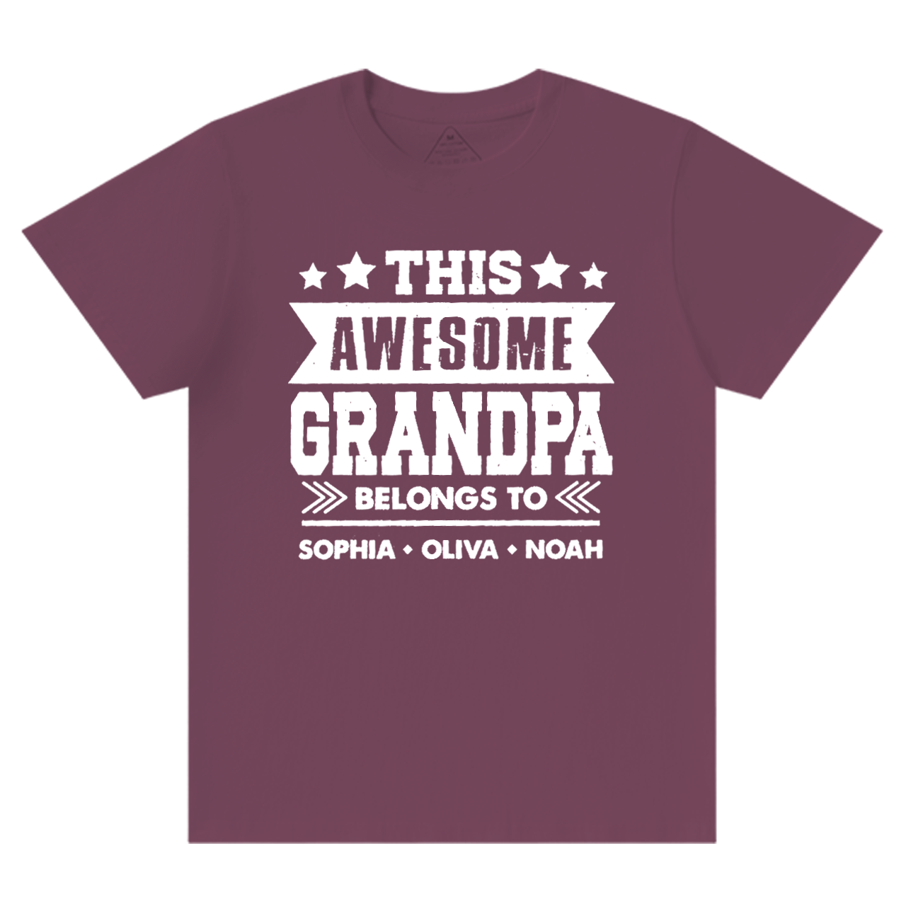 Personalized Grandpa With Kids Names T-shirt