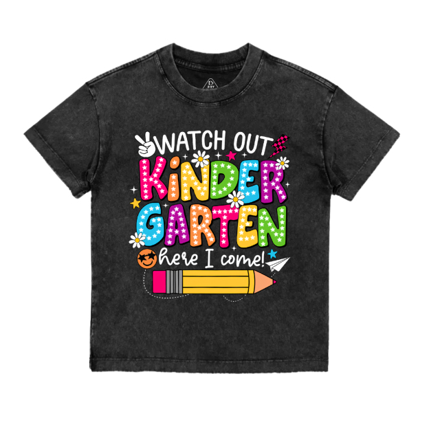 Personalized Watch Out Kindergarten Here I Come Toddler&Kids Washed Tees