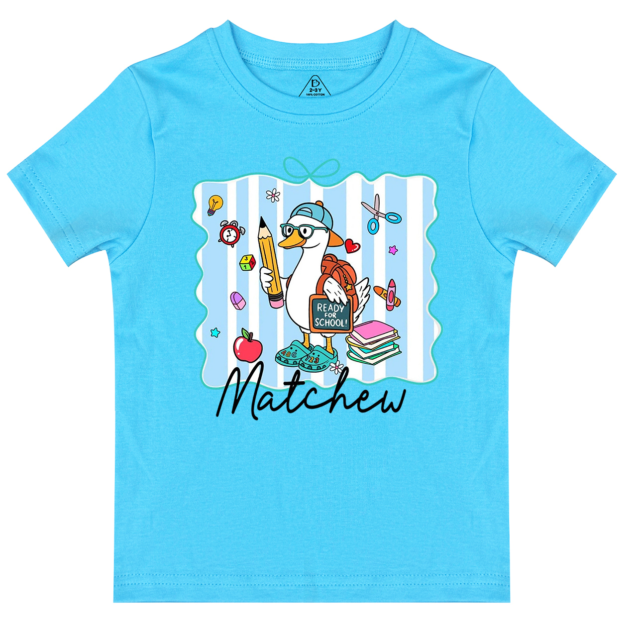 Personalized Boy Girl School Goose Toddler&Kid's Tees Beepumpkin