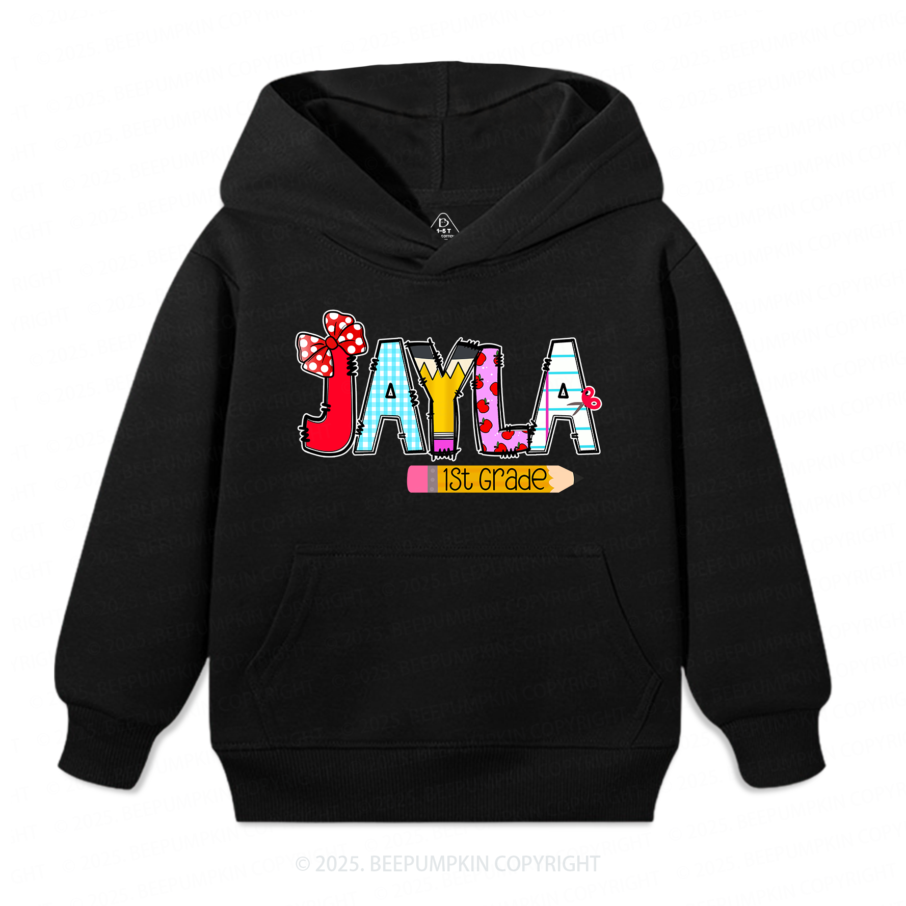Personalized Name First Day Of School Kid's Hoodies Beepumpkin