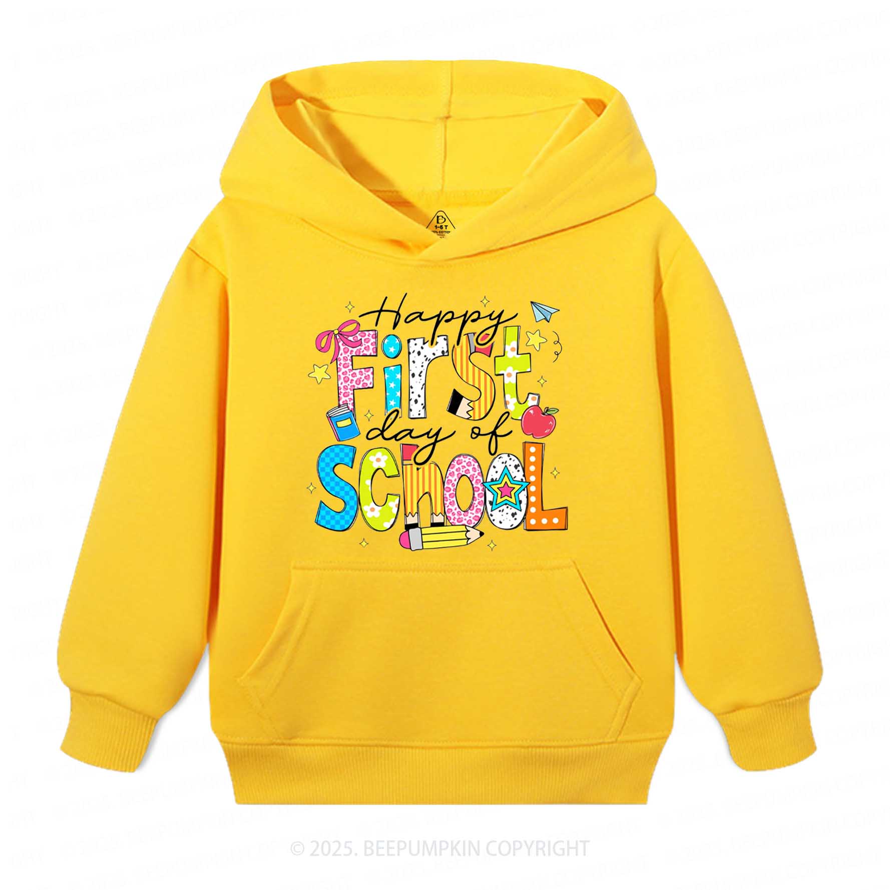 Happy First Day Of School Kid's Hoodies Beepumpkin