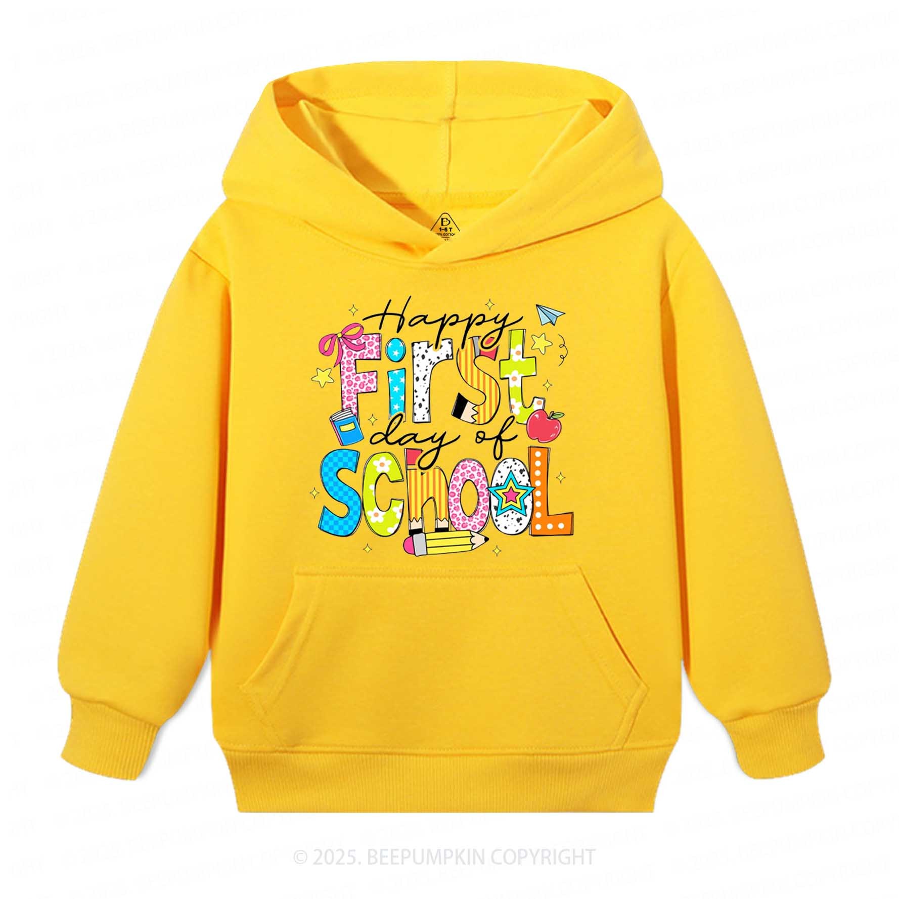 Happy First Day Of School Kid's Hoodies Beepumpkin
