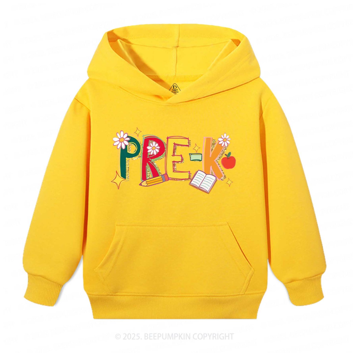  Personalized Girly Floral Kindergarten Neon School Kid's Hoodies Beepumpkin
