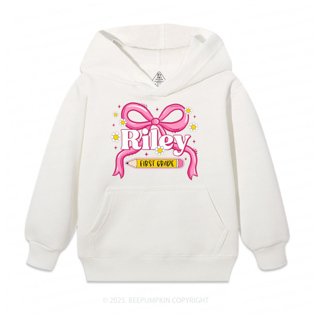 Personalized First Grade Girly Kid's Hoodies Beepumpkin