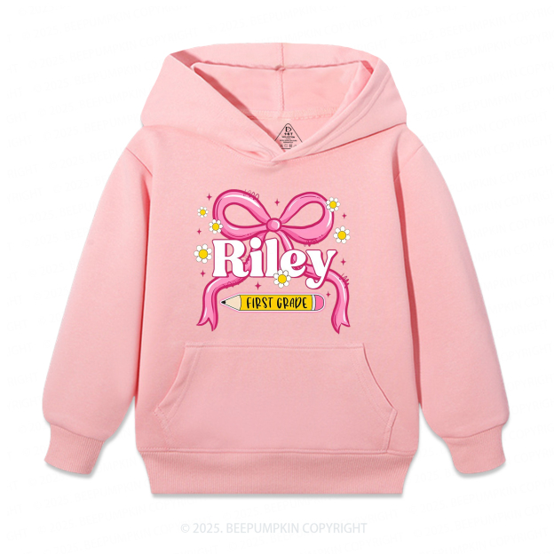 Personalized First Grade Girly Kid's Hoodies Beepumpkin