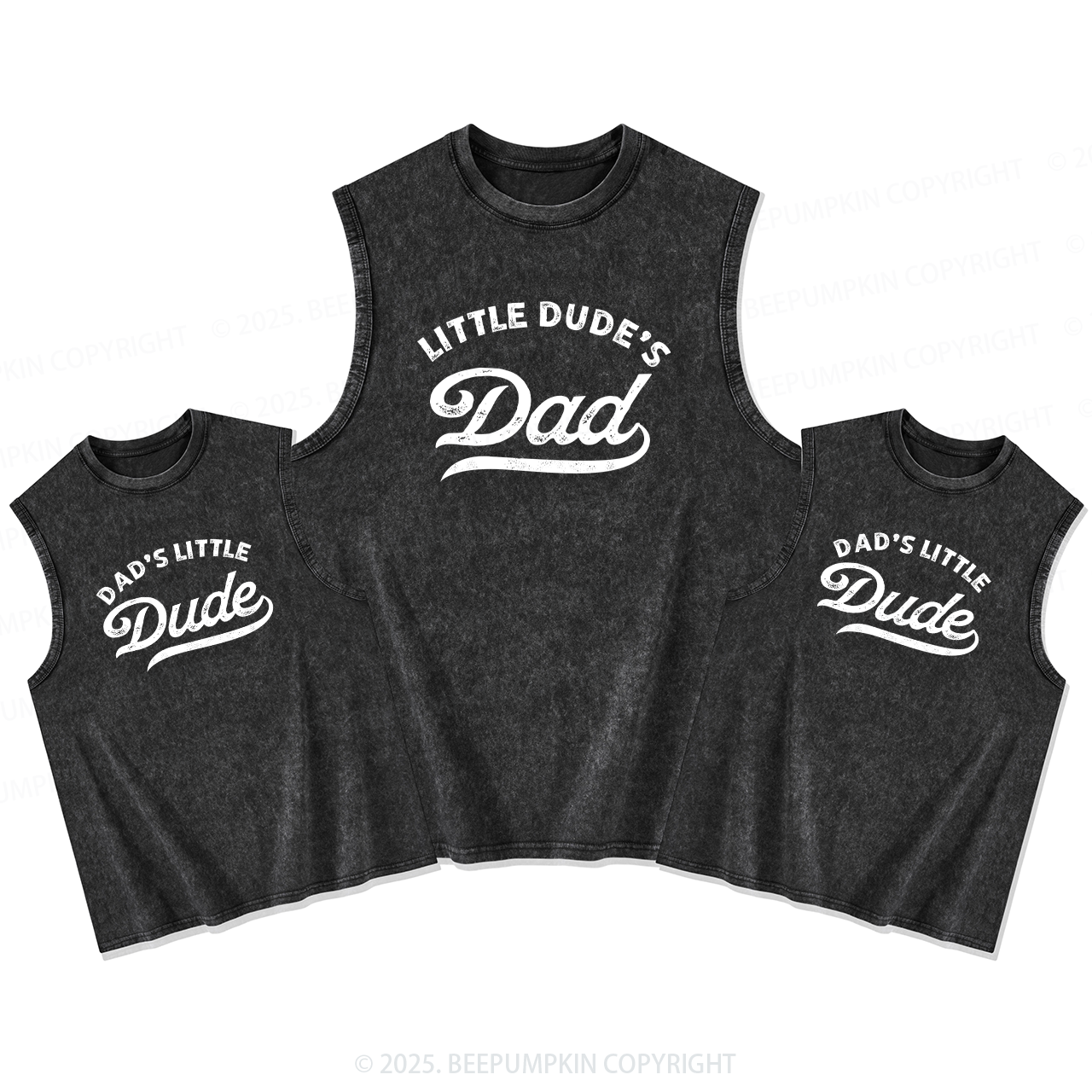 Little Dude's Dad&Dad's Little Dude Dad&Me Matching Washed Tank Top