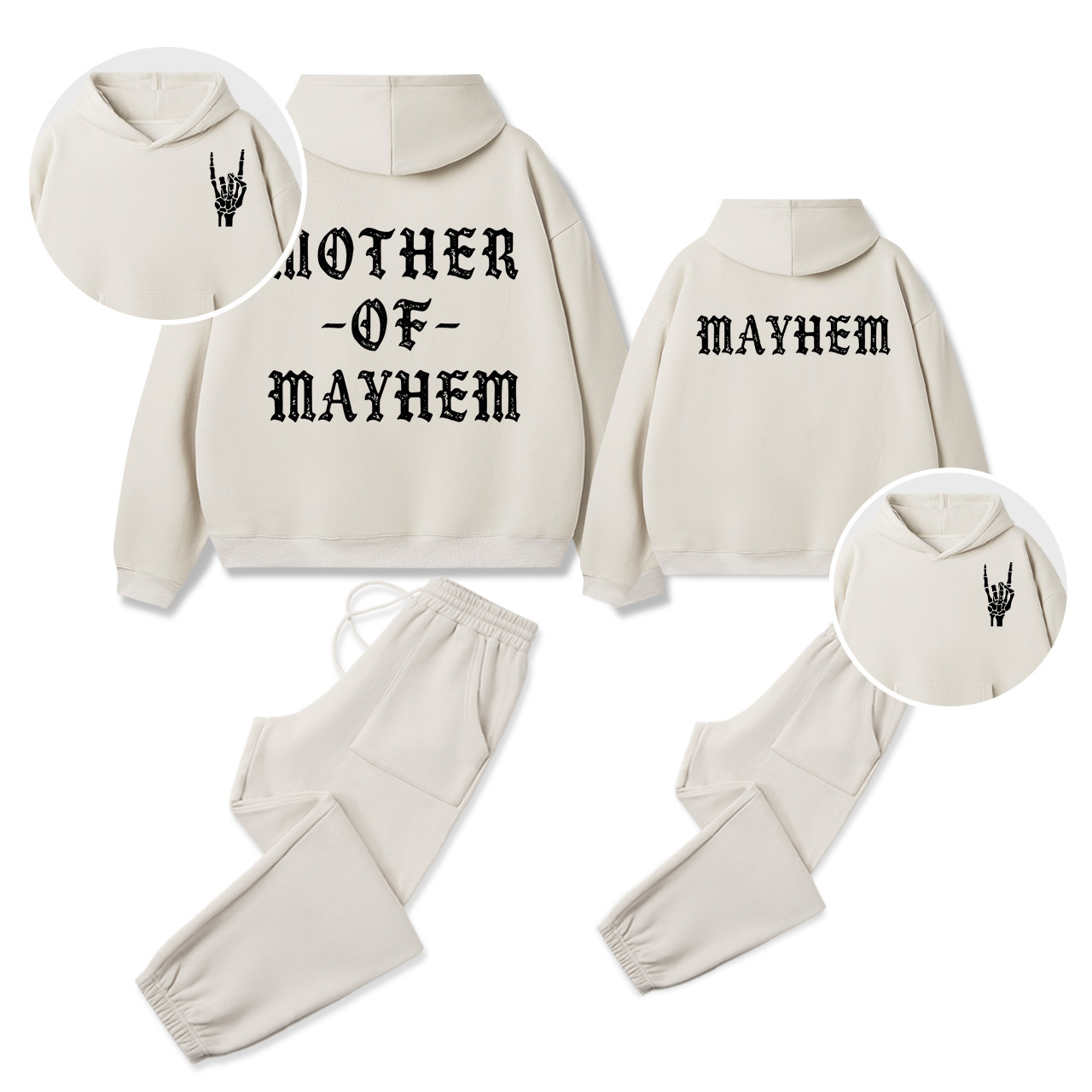 Personalized Mother Of Mayhem Family Matching Hoodie Set