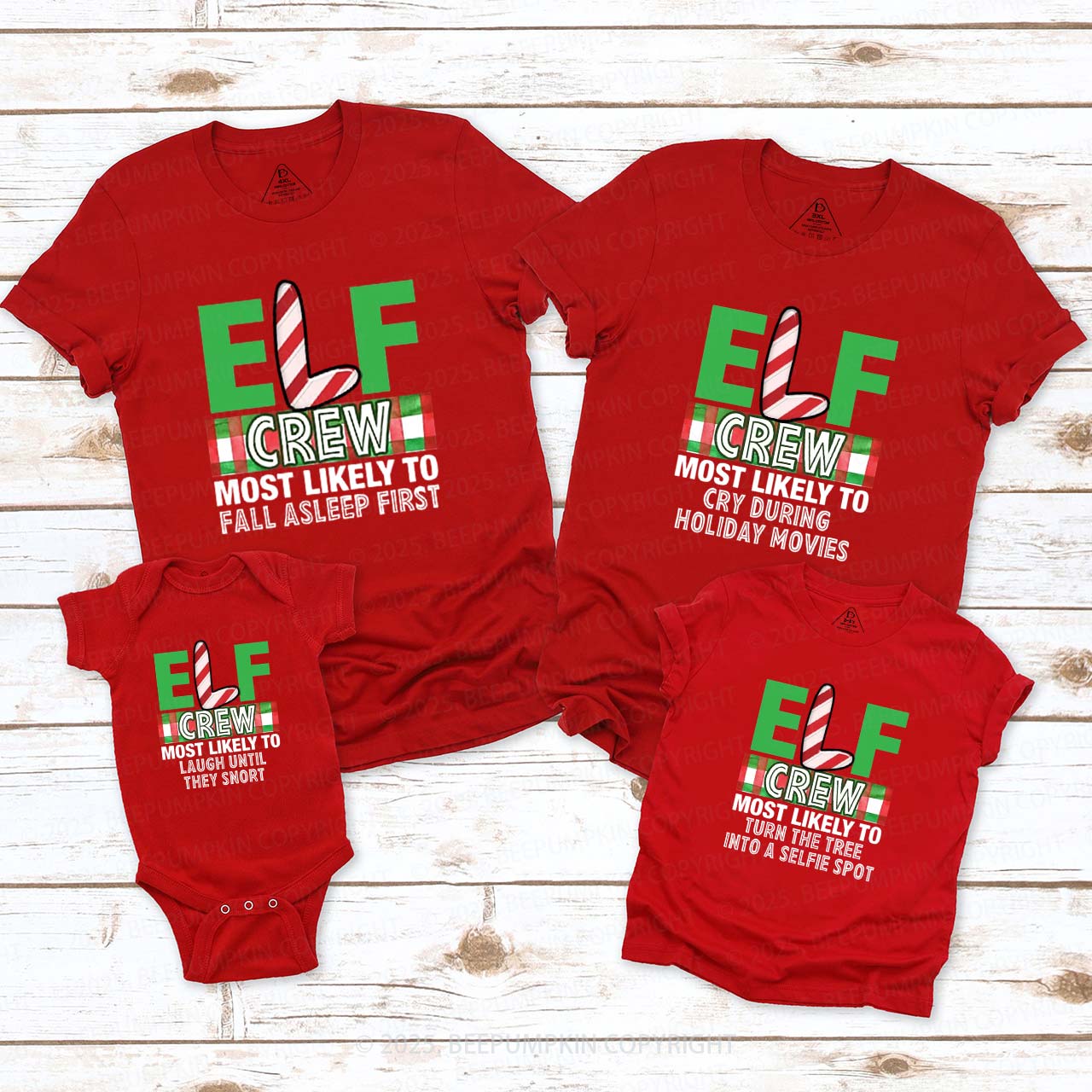 Personalized Elf Most Likely To Family Matching T-Shirts Beepumpkin