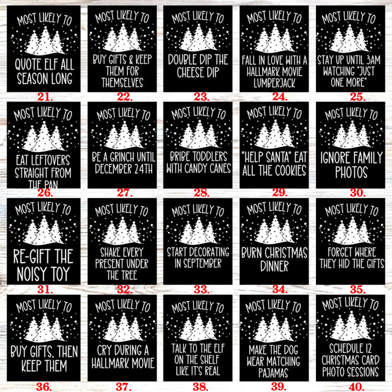 40 Most Likely To Christmas Family Matching T-Shirts Beepumpkin