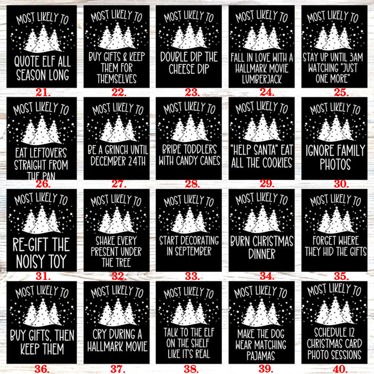 40 Most Likely To Christmas Family Matching T-Shirts Beepumpkin