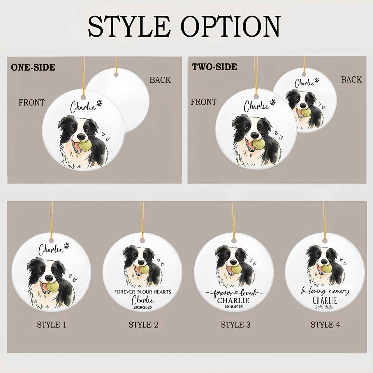 Personalized Watercolor Pet Photo Ornament Beepumpkin