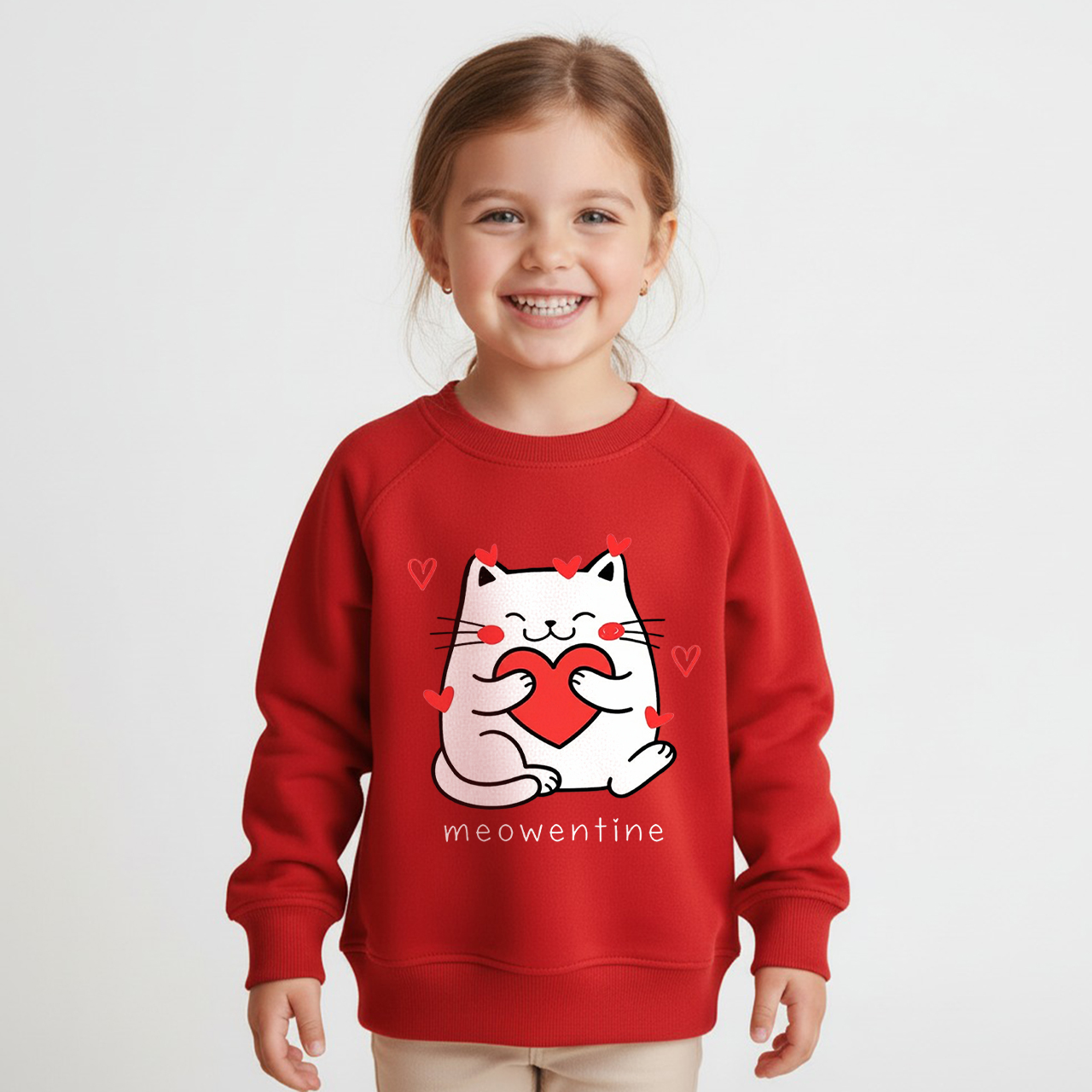 Meowentin Valentine's Day Kid's Sweatshirt