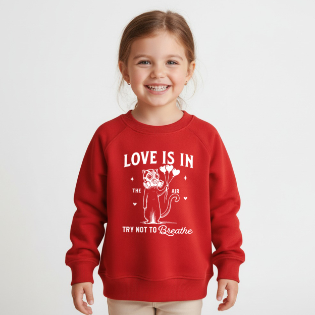 Love is in The Air Try Not To Breathe Kid's Sweatshirt